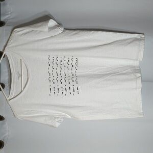 Eileen Fisher t-shirt white Morse Code The Future is Female graphic tee Med